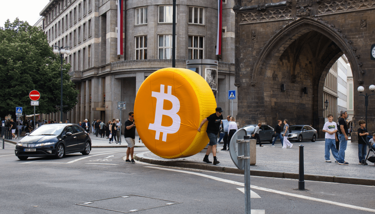 Bitcoin-Logo in Prag