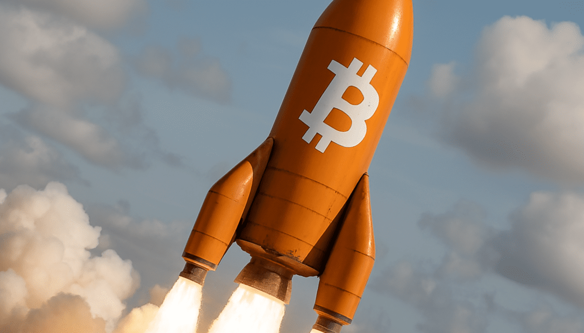 Eine Bitcoin-Rakete hebt ab