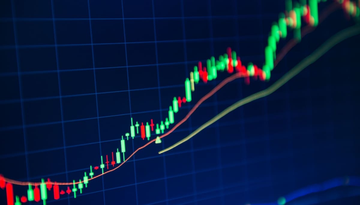 Stijgende koersgrafiek Bitcoin auf dem höchsten Stand seit Februar, das Vertrauen des Marktes steigt