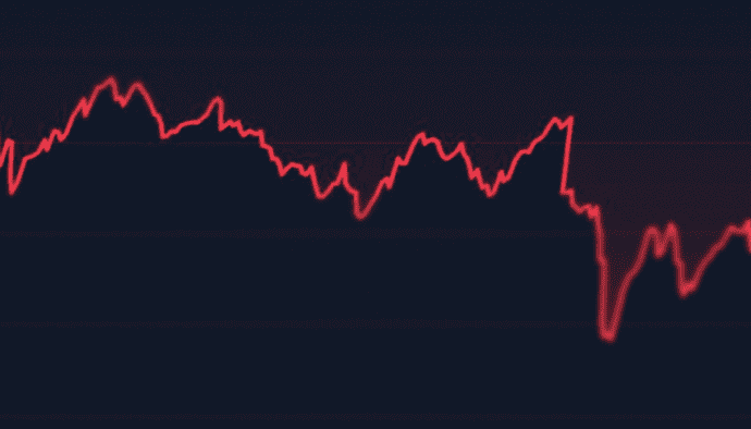 Fallende Rate rot