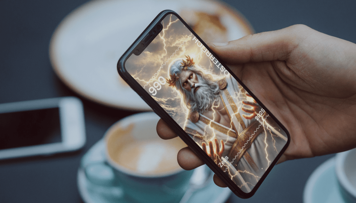 „Führung, Innovation & Stärke“ – Zeus prägt die neue österreichische Crypto stamp