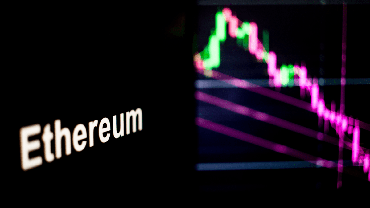 Ethereum mit fallendem Kurschart
