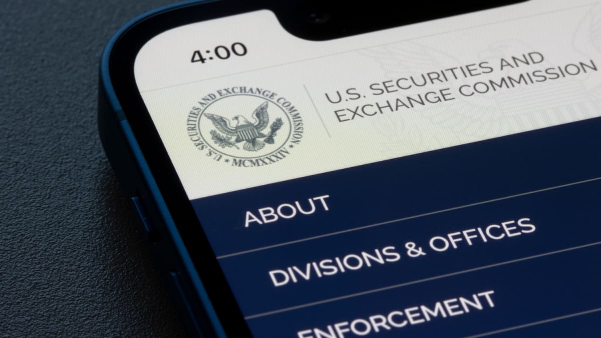 Ein Bild der US-Börsenaufsichtsbehörde Securities and Exchange Commission, die den Aktien- und Kryptomarkt überwacht.