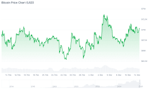 Bitcoin Kurs (USD) des letzten Monats