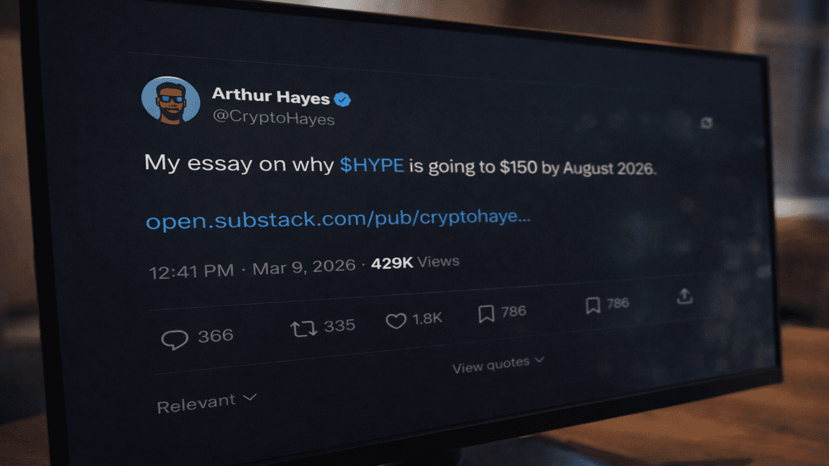 Arthur Hayes sieht Hyperliquid bei 150 US-Dollar